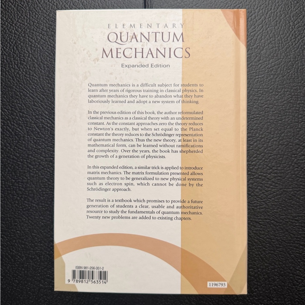 Elementary Quantum Mechanics Book - Picture 2 of 2